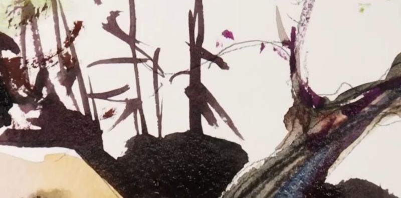 paisaje pintado con tintas acrilicas de gsw